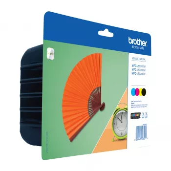 Brother LC129XLVALBP Value Pack Tintenpatronen, Schwarz/Cyan/Magenta/Gelb