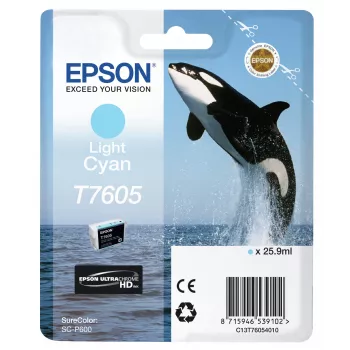 Epson T7605 Light Cyan, Light Cyan, Pigmenttinte, 25,9 ml, 1 Stk.