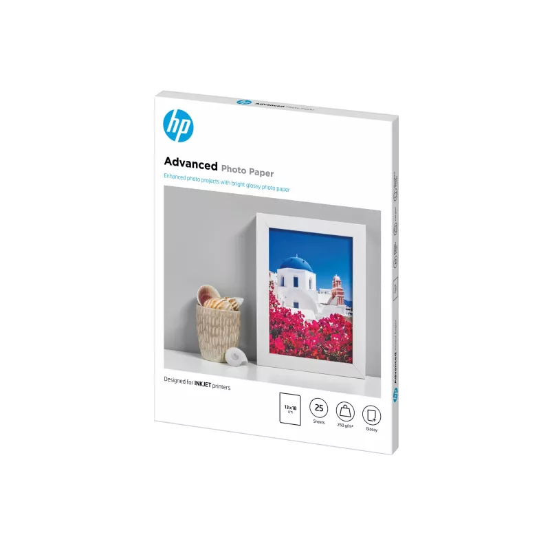 HP Q8696A Advanced Glossy Fotopapier randlos, glänzend, 250 g/m², 13 x 18 cm (130 x 180 mm), 25 Blatt