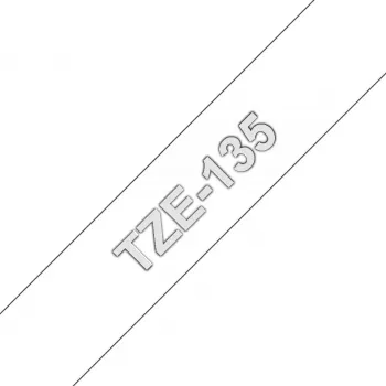 Brother TZe-135 laminiertes Schriftband, 12 mm x 8 m, weiß auf transparent