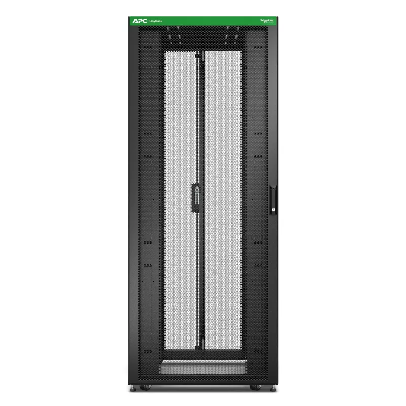 APC Easy Rack, 42U, schwarz, mit Dach, Rollen, Füßen, 4 Halterungen und Seitenwänden, ohne Boden, 1991H x 800B x 800T mm