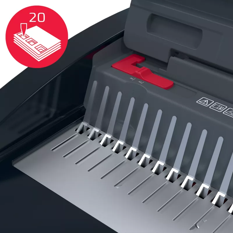 GBC CombBind CB20 Kunststoffbindegerät, schwarz/silber/rot