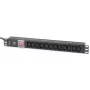 Techly 023776 19-Zoll 1U Rack-PDU, 12x C13, C20-Stecker, Schalter, 2 m, Schwarz