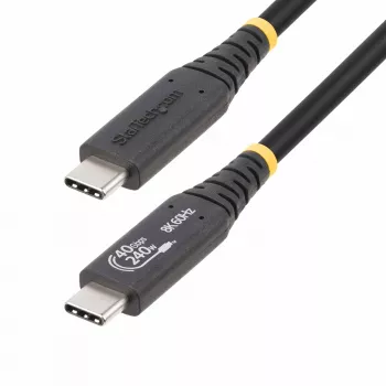 StarTech.com 1m (3,3ft) USB4-Kabel, USB-IF-zertifiziertes USB-C-Kabel, 40Gbps, 240W Power Delivery PD 3.1 EPR, 8K 60Hz, USB-Typ-C-Datenübertragungskabel/Kabel, kompatibel mit Thunderbolt/USB 3.2 Anschlüssen
