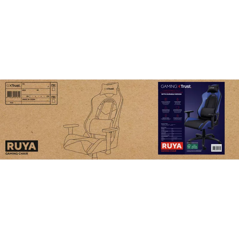 Trust GXT 714 RUYA Universal Gaming-Stuhl Schwarz, Blau