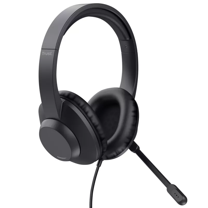 Trust Ayda Max USB Headset Kabelgebunden Head-Band Office/Call Center USB Typ-C / USB Typ-A Schwarz