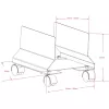 Techly ICA-CS 34 CPU-/PC-Halterung mit Rollen, verstellbar, Metall, Schwarz