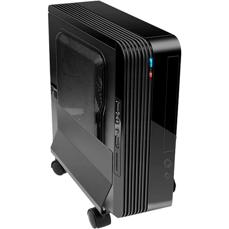 Techly ICA-CS 34 CPU-/PC-Halterung mit Rollen, verstellbar, Metall, Schwarz