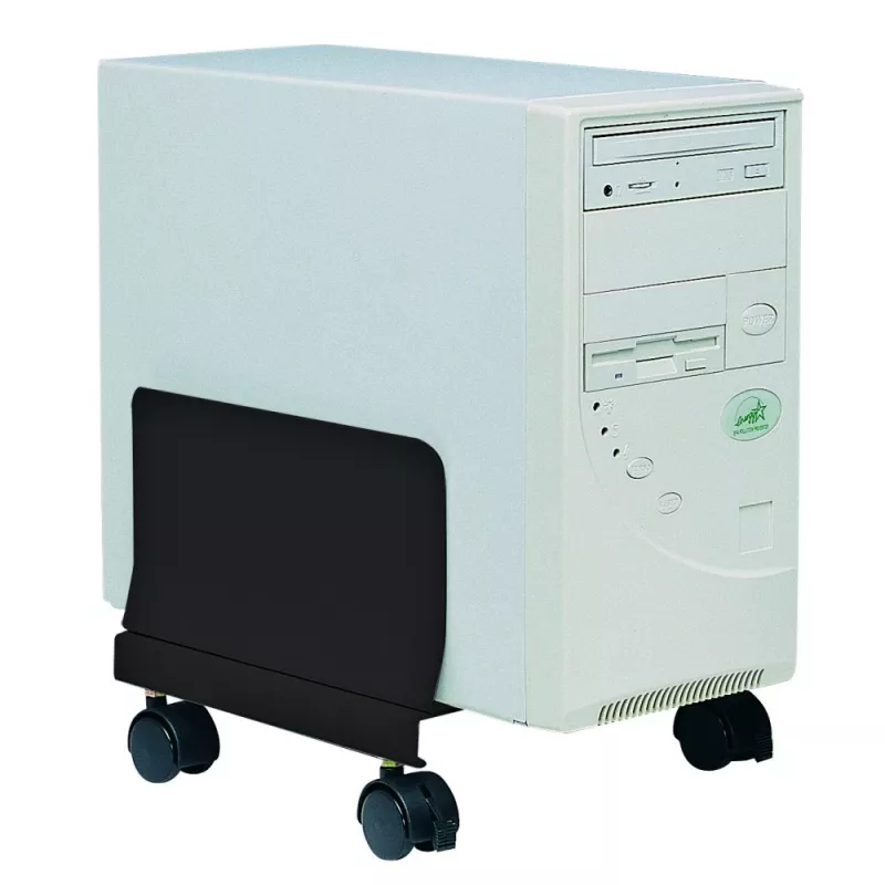 Techly ICA-CS 34 CPU-/PC-Halterung mit Rollen, verstellbar, Metall, Schwarz