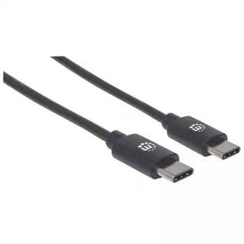 Manhattan USB-C-zu-USB-C-Kabel, 3 m, Stecker auf Stecker, Schwarz, 480 Mbit/s (USB 2.0), Hi-Speed USB, lebenslange Garantie, Äquivalent zu USB2CC3M