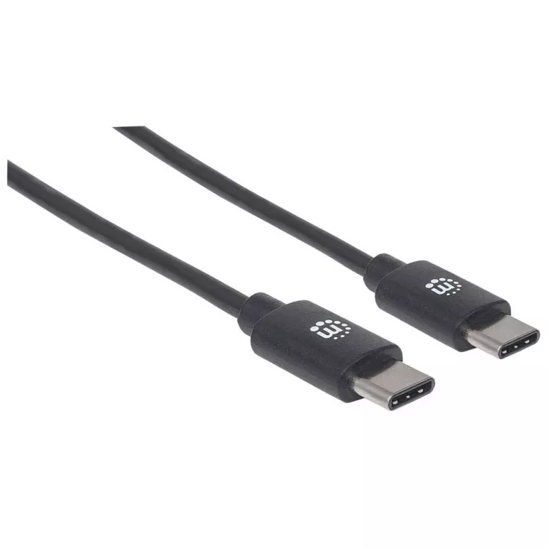 Manhattan USB-C-zu-USB-C-Kabel, 3 m, Stecker auf Stecker, Schwarz, 480 Mbit/s (USB 2.0), Hi-Speed USB, lebenslange Garantie, Äquivalent zu USB2CC3M