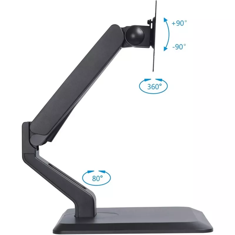 Techly ICA-LCD 35TS Tischständer für Touchscreen-Monitore, 17–32 Zoll, bis 10 kg, VESA 75x75/100x100, Gasfeder, Schwarz