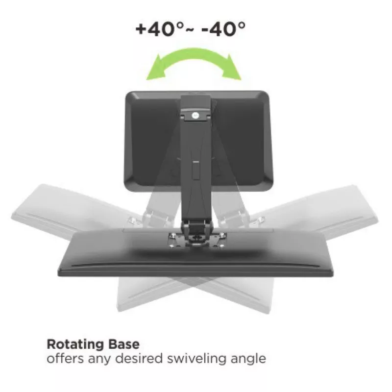 Techly ICA-LCD 35TS Tischständer für Touchscreen-Monitore, 17–32 Zoll, bis 10 kg, VESA 75x75/100x100, Gasfeder, Schwarz