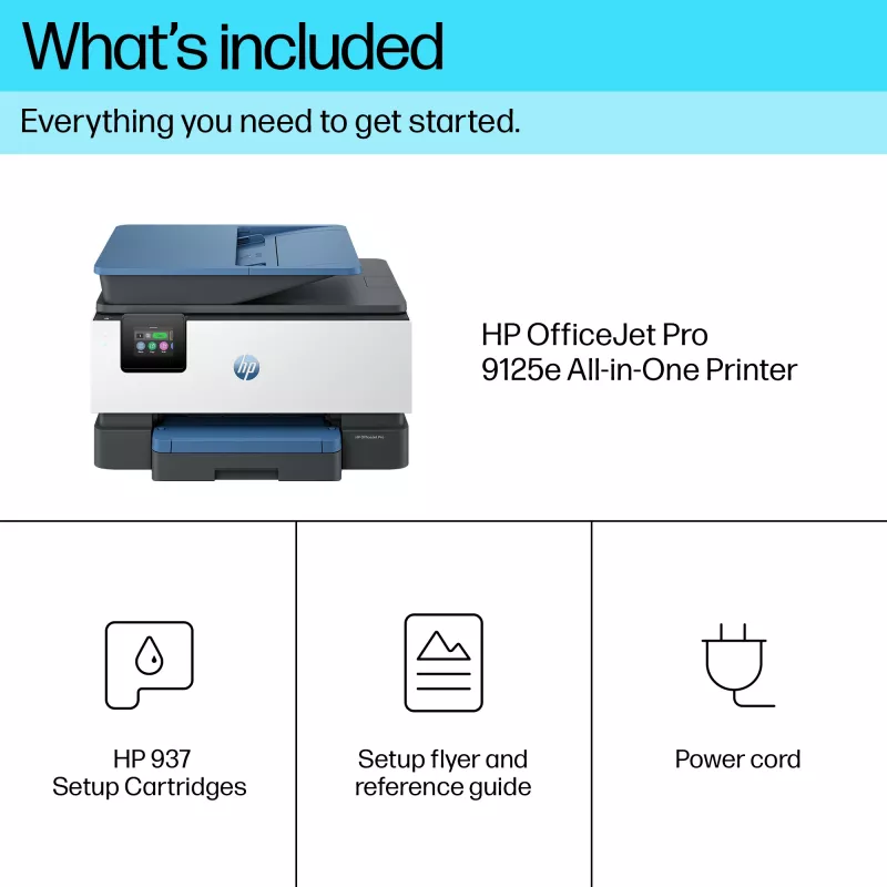 HP OfficeJet Pro 9125e kabelloser All-in-One-Farbdrucker, Instant Ink; beidseitiger Druck