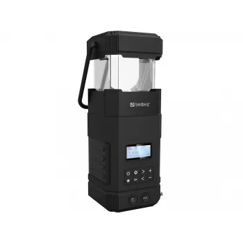 Sandberg Survivor Lantern All-in1 10000, batteriebetriebene Campinglaterne, Schwarz, IPX5, LED, USB C, Batterie