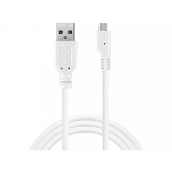 Sandberg USB-A-auf-Micro-USB-Ladekabel 1m, 1 m, USB A, Micro-USB B, USB 2.0, Stecker/Stecker, Weiß