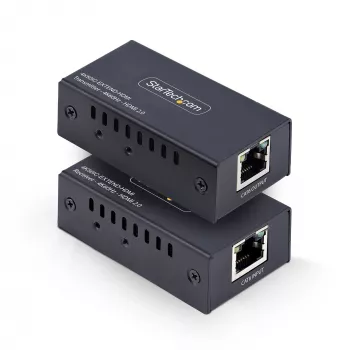 StarTech.com HDMI-Extender über CAT5e/CAT6, 4K 60Hz, bis zu 200ft (60m), Sender- und Empfänger-Kit, Power over Kabel, kompakte Bauform