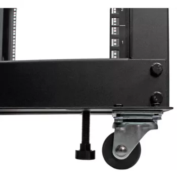 StarTech.com 4-Pfosten 12U Mobiler Open-Frame Server-Rack, Vier-Pfosten 19 Zoll Netzwerk-Rack mit Rädern, Rollbares Rack mit einstellbarer Tiefe für Computer/AV/Daten/IT-Ausrüstung – Rollen, Nivellierfüße oder Bodenmontage