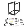 StarTech.com 4-Post 18U Mobiles Open-Frame-Serverrack, Vier-Pfosten 19 Zoll Netzwerkrack mit Rollen, Rollbares Rack mit einstellbarer Tiefe für Computer/AV/Daten/IT-Ausrüstung – Rollen, Nivellierfüße oder Bodenmontage