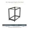 StarTech.com 4-Post 18U Mobiles Open-Frame-Serverrack, Vier-Pfosten 19 Zoll Netzwerkrack mit Rollen, Rollbares Rack mit einstellbarer Tiefe für Computer/AV/Daten/IT-Ausrüstung – Rollen, Nivellierfüße oder Bodenmontage
