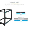 StarTech.com 4-Post 18U Mobiles Open-Frame-Serverrack, Vier-Pfosten 19 Zoll Netzwerkrack mit Rollen, Rollbares Rack mit einstellbarer Tiefe für Computer/AV/Daten/IT-Ausrüstung – Rollen, Nivellierfüße oder Bodenmontage