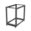 StarTech.com 4-Post 18U Mobiles Open-Frame-Serverrack, Vier-Pfosten 19 Zoll Netzwerkrack mit Rollen, Rollbares Rack mit einstellbarer Tiefe für Computer/AV/Daten/IT-Ausrüstung – Rollen, Nivellierfüße oder Bodenmontage