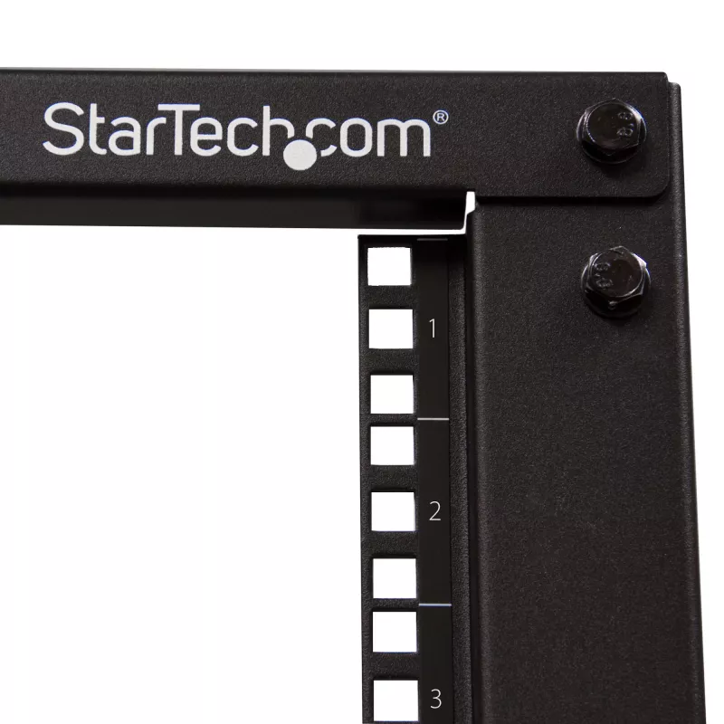 StarTech.com 4POSTRACK8U 8HE 4-Pfosten-Serverrack mit offenem Rahmen, 19 Zoll, Tiefe einstellbar 22-40 Zoll (56-102 cm), Tragfähigkeit 544 kg (1200 lb), Schwarz
