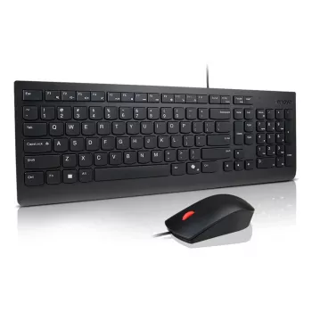 Lenovo Essential Wired Combo Schwarz US Euro Tastatur Maus enthalten Universal USB