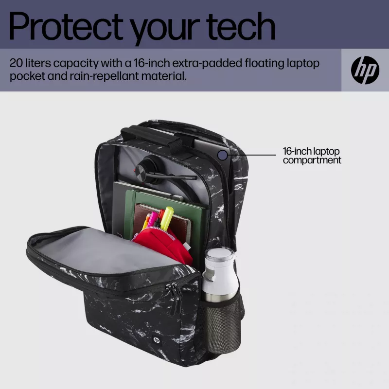 HP 7J592AA Campus XL Rucksack, 16 Zoll (40,6 cm), 20 l, 620 g, Marble Stone