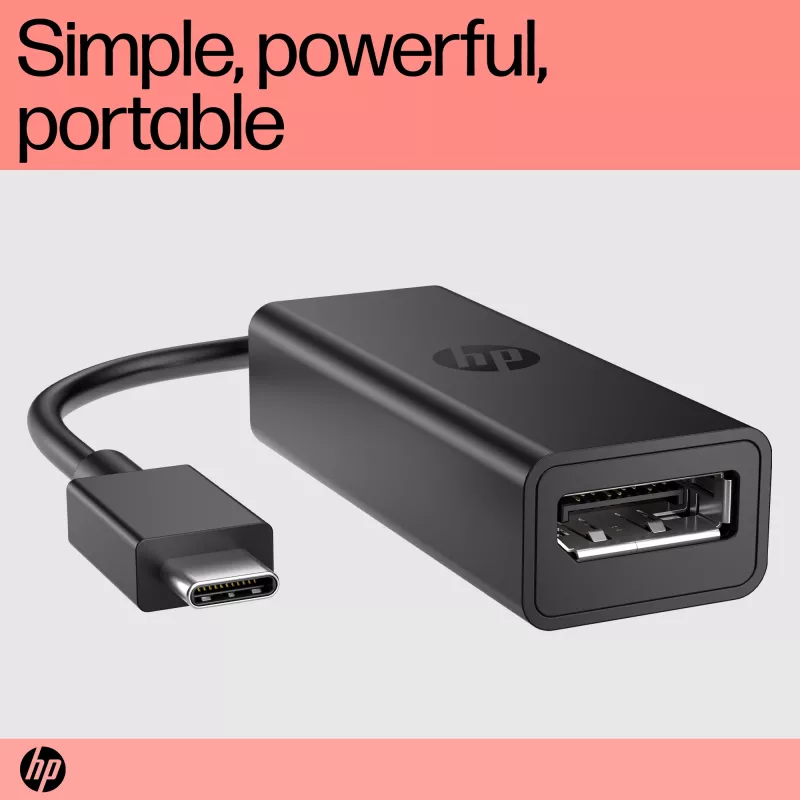 HP 8Y8Y1AA USB-C-auf-DisplayPort-Adapter G2, 8K (7680 x 4320), Schwarz