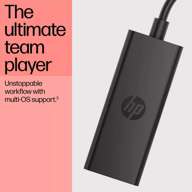 HP 8Y8Y1AA USB-C-auf-DisplayPort-Adapter G2, 8K (7680 x 4320), Schwarz