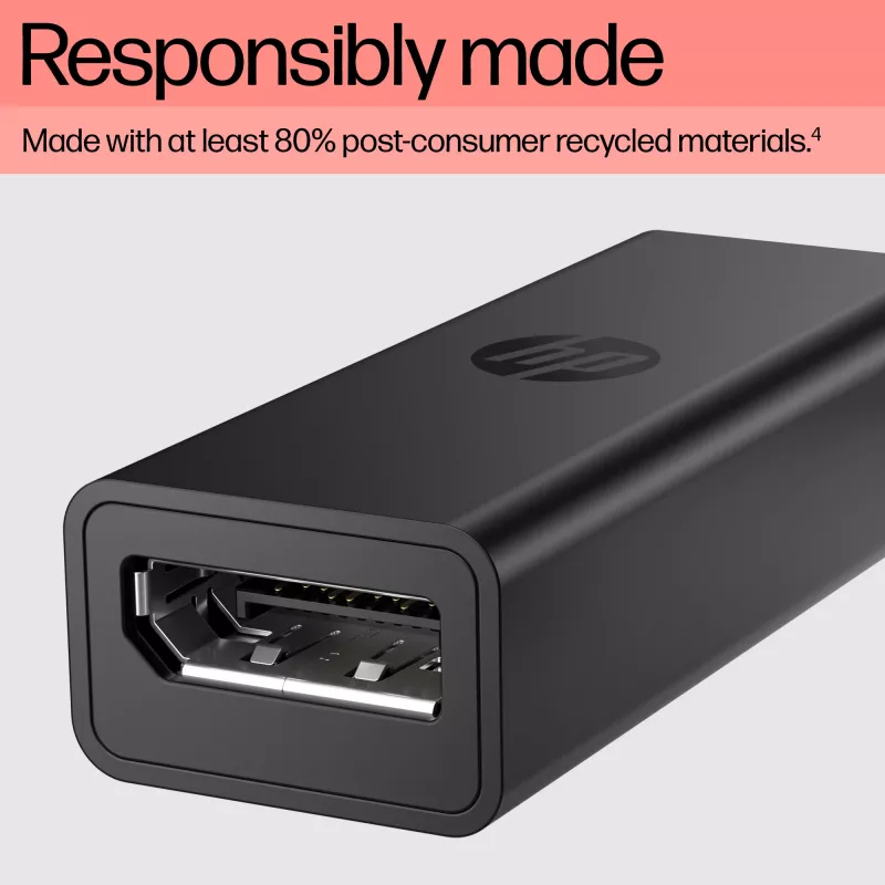 HP 8Y8Y1AA USB-C-auf-DisplayPort-Adapter G2, 8K (7680 x 4320), Schwarz