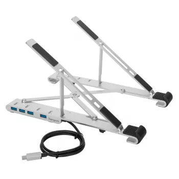 Targus AWU100205GL Notebook-Ständer mit 4-Port-USB-Hub, 25,4–39,6 cm (10–15,6 Zoll), Silber
