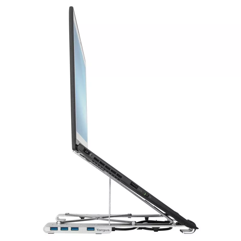 Targus AWU100205GL Notebook-Ständer mit 4-Port-USB-Hub, 25,4–39,6 cm (10–15,6 Zoll), Silber