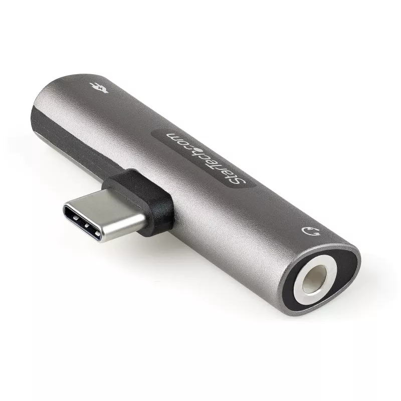 StarTech.com CDP235APDM USB-C Audio- und Ladeadapter mit 3,5-mm-TRRS-Kopfhörer-/Headset-Buchse und 60 W USB-C Power Delivery Pass-Through, für Handy/Tablet/Laptop