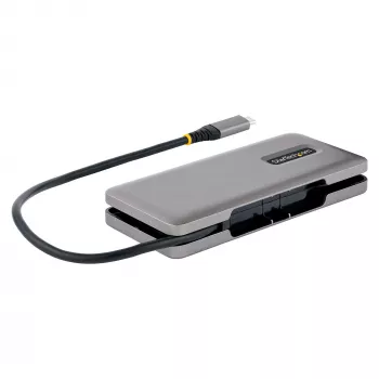 StarTech.com 4-Port USB-C Hub, 4x USB-C-Anschlüsse, USB 3.2 Gen 2 (10Gbit/s) – Tragbarer USB-C-Hub mit 100W Power Delivery Pass-Through – USB Typ-C Hub mit 32 cm Wrap-Around-Kabel