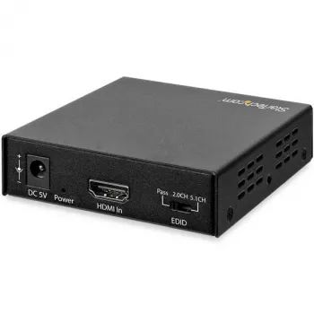 StarTech.com 4K HDMI Audio Extractor mit 4K 60Hz Unterstützung, Schwarz, 4096 x 2160 Pixel, 1280 x 720,1920 x 1080,1920 x 1200,3840 x 2160,4096 x 2160, 60 Hz, 5.1 Kanäle, HDMI