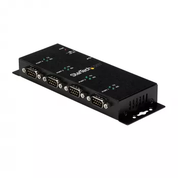 StarTech.com 4-Port USB auf DB9 RS232 Seriell Adapter Hub – Industrielle DIN-Schienen- und Wandmontage