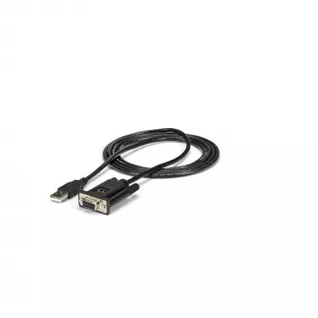 StarTech.com ICUSB232FTN 1-Port-USB-auf-Nullmodem-RS232-DB9-Seriell-DCE-Adapterkabel, FTDI, USB 2.0, schwarz