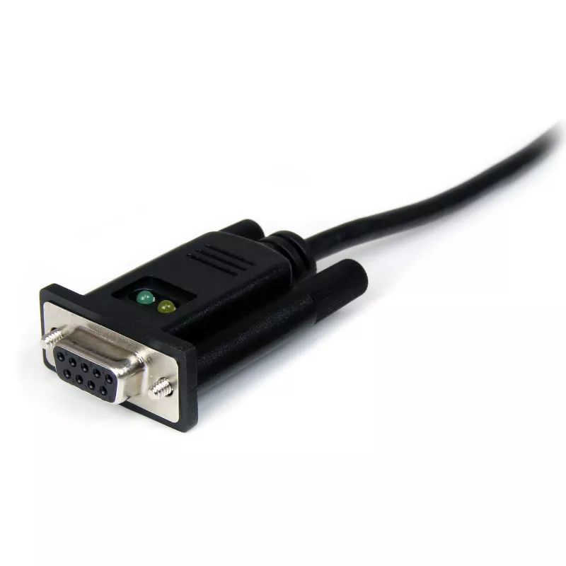 StarTech.com ICUSB232FTN 1-Port-USB-auf-Nullmodem-RS232-DB9-Seriell-DCE-Adapterkabel, FTDI, USB 2.0, schwarz