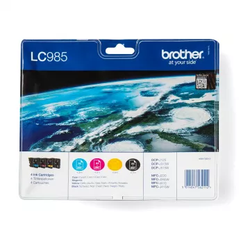 Brother LC985VALBP Tintenpatrone 4 Stück Original Schwarz, Cyan, Magenta, Gelb