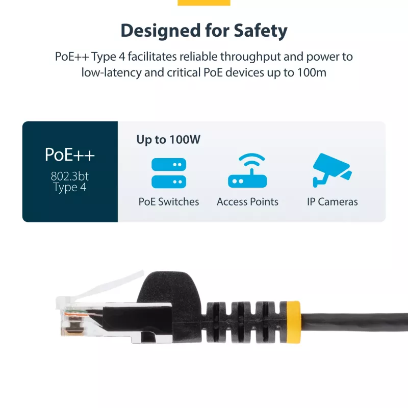 StarTech.com 2 m CAT6-Kabel – schlank – rastnasenfreie RJ45-Stecker – Schwarz
