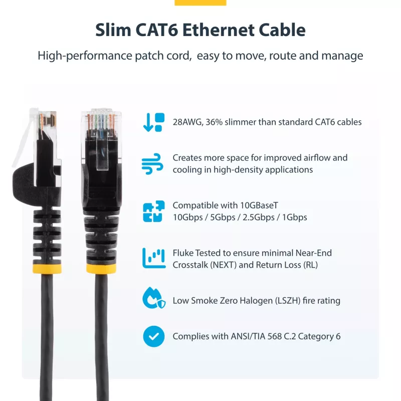 StarTech.com 3 m CAT6-Kabel - schlank - rastnasenfreie RJ45-Stecker - Grau