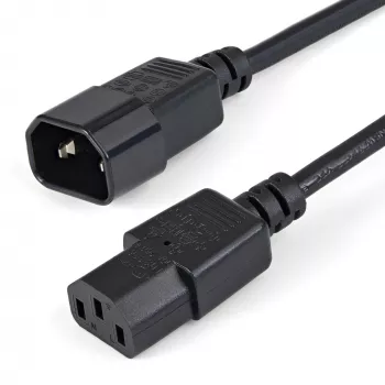 StarTech.com 1m Stromverlängerungskabel, C14 auf C13, 10A 125V, 18AWG, Computer-Stromverlängerungskabel, IEC-320-C14 auf IEC-320-C13 AC-Stromkabelverlängerung für Netzteile, UL-gelistet