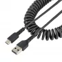 StarTech.com 50cm (20in) USB-A-auf-C-Ladekabel, Spiralkabel Heavy Duty Schnellladen & Sync, Hochwertiges USB-2.0-A-auf-USB-Typ-C-Kabel, Robustes Aramidfaser, Langlebiges Stecker-auf-Stecker-USB-Kabel