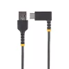 StarTech.com 1,8 m USB-A-auf-USB-C-Ladekabel im rechten Winkel – robustes Schnelllade-USB-C-Kabel – Schwarz, USB 2.0 A auf Typ C – strapazierfähige Aramidfaser – 3A – USB-Ladekabel