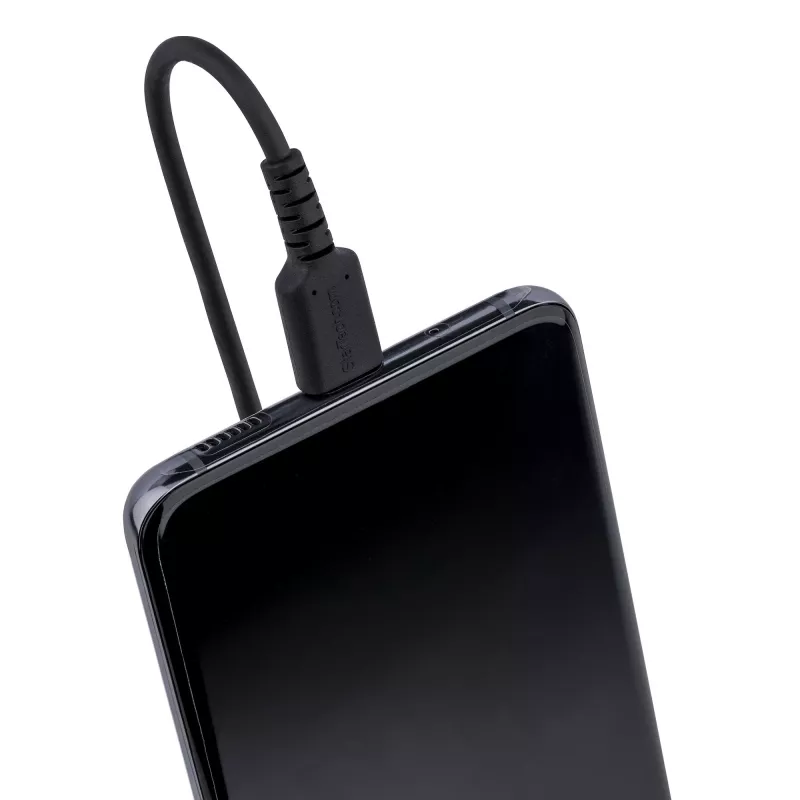 StarTech.com 1m USB-C-Ladekabel, Spiralkabel, Heavy Duty, schnelles Laden & Synchronisieren, USB-2.0-Typ-C-Kabel, robuste Aramidfaser, langlebiges Stecker-auf-Stecker-USB-Kabel, schwarz