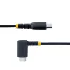StarTech.com 1,8 m (6 ft) USB-C-Ladekabel, rechtwinklig – 60 W PD 3 A – robustes USB-C-Schnellladekabel – Schwarz, USB 2.0 Type-C – langlebige Aramidfaser – USB-Ladekabel
