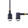 StarTech.com 1,8 m (6 ft) USB-C-Ladekabel, rechtwinklig – 60 W PD 3 A – robustes USB-C-Schnellladekabel – Schwarz, USB 2.0 Type-C – langlebige Aramidfaser – USB-Ladekabel