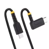StarTech.com 30cm USB-C-Ladekabel mit rechtem Winkel – 60W PD 3A – robuster Schnelllade-USB-C-Kabel – Schwarz USB 2.0 Type-C – verstärkt mit Aramidfaser – USB-Ladekabel